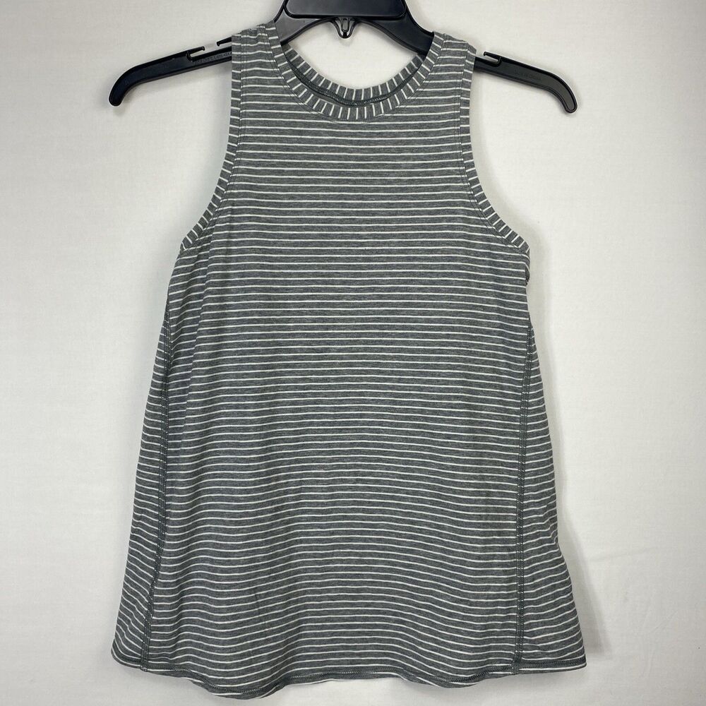 Lululemon All Tied Up Tank Gray White Stripe No Size Dot Tie Back or Open Back